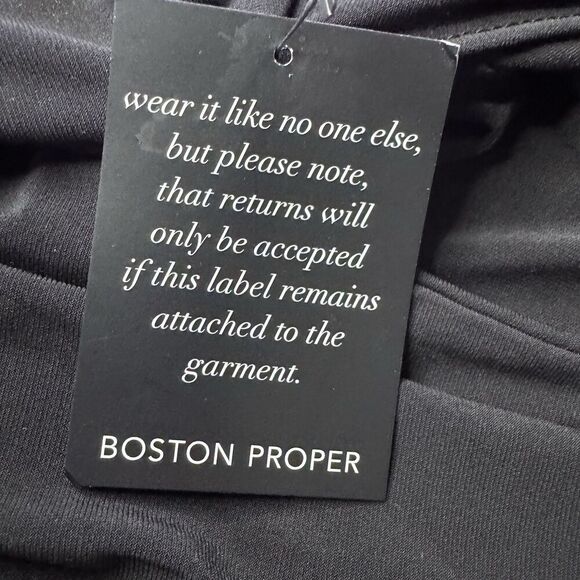 NEW Boston Proper XL Black Tie Back MIDI Dress Modest Traditional Workwear NWT - Picture 10 of 14